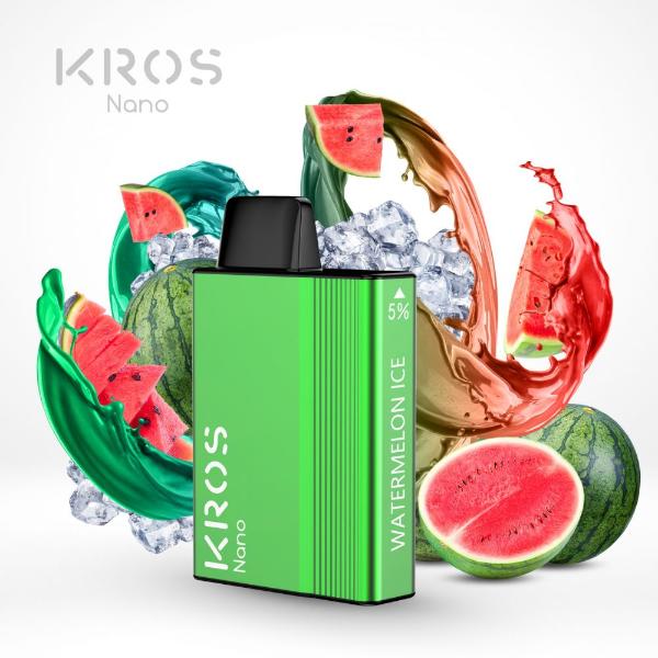KROS Nano 5000 Puffs Disposable Vape 6 Pack 13mL Best Flavor Watermelon Ice