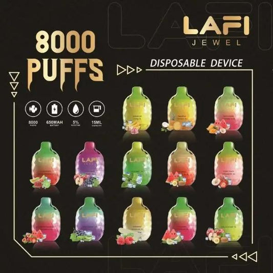 LAFI Jewel 8000 Puffs Rechargeable Vape 15mL Best flavors