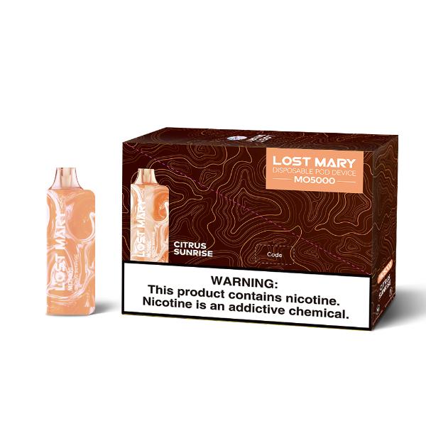 Lost Mary MO5000 3% 5000 Puffs Rechargeable Vape Disposable 10mL Best Flavor Citrus Sunrise
