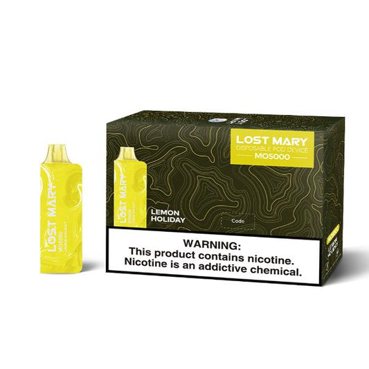 Lost Mary MO5000 3% 5000 Puffs Rechargeable Vape Disposable 10mL Best Flavor Lemon Holiday