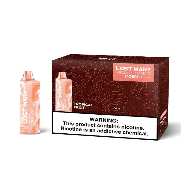 Lost Mary MO5000 3% 5000 Puffs Rechargeable Vape Disposable 10mL Best Flavor Tropical Fruit