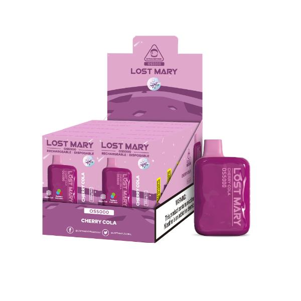 Lost Mary OS5000 Rechargeable Disposable Vape by Elf Bar 10 Pack 13mL Best Flavor Cherry Cola