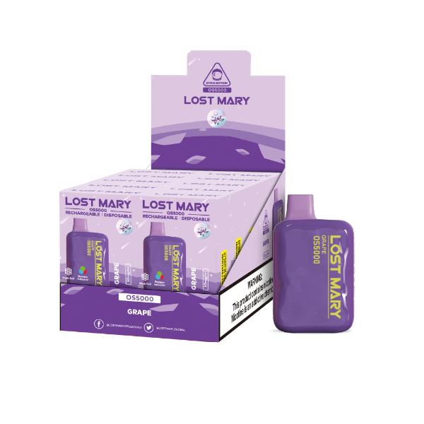 Lost Mary OS5000 Rechargeable Disposable Vape by Elf Bar 10 Pack 13mL Best Flavor Grape