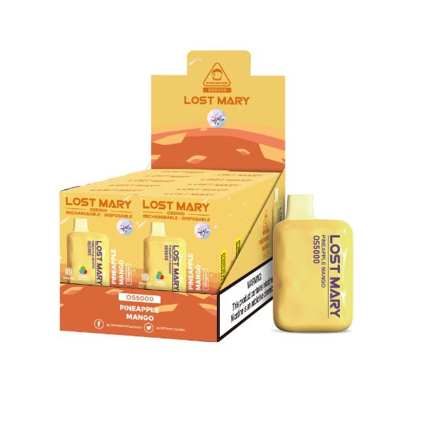Lost Mary OS5000 Rechargeable Disposable Vape by Elf Bar 10 Pack 13mL Best Flavor Pineapple Mango