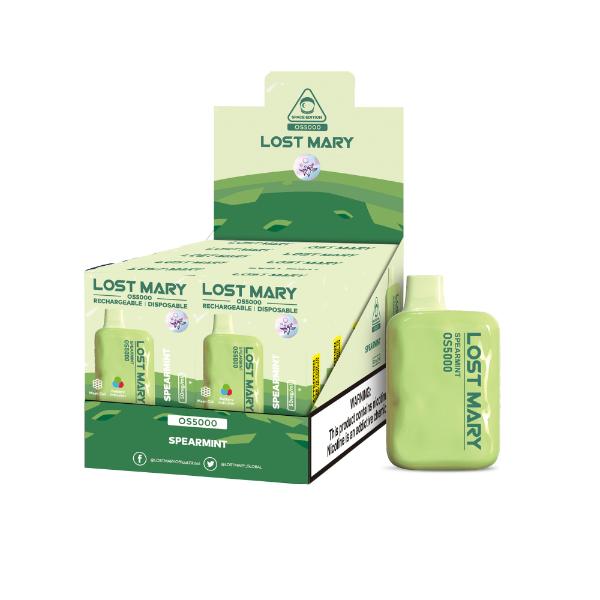 Lost Mary OS5000 Rechargeable Disposable Vape by Elf Bar 10 Pack 13mL Best Flavor Spearmint
