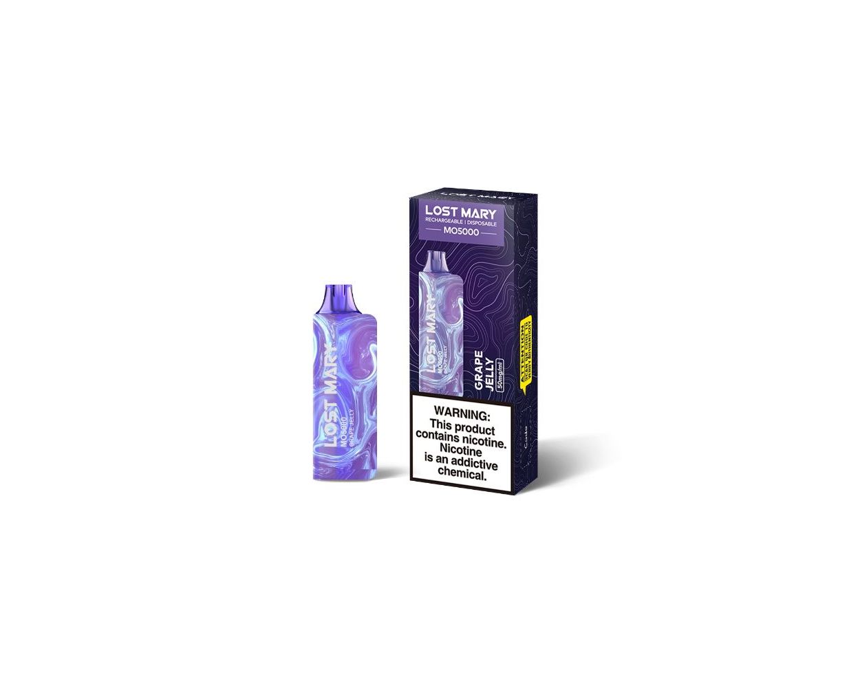 Lost Mary MO5000 3% 5000 Puffs Rechargeable Vape Disposable 10mL Best Flavor Grape Jelly