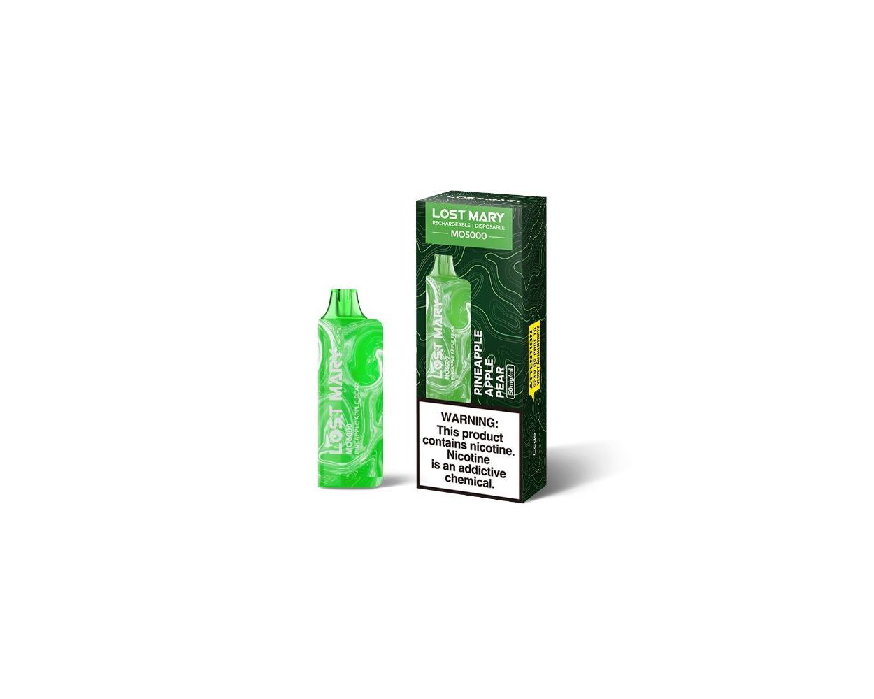 Lost Mary MO5000 3% 5000 Puffs Rechargeable Vape Disposable 10mL Best Flavor Pineapple Apple Pear