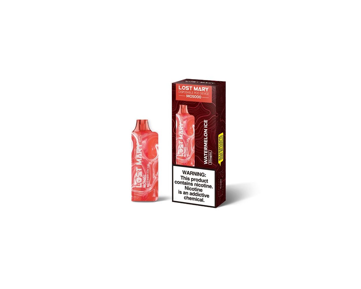 Lost Mary MO5000 3% 5000 Puffs Rechargeable Vape Disposable 10mL Best Flavor Watermelon Ice