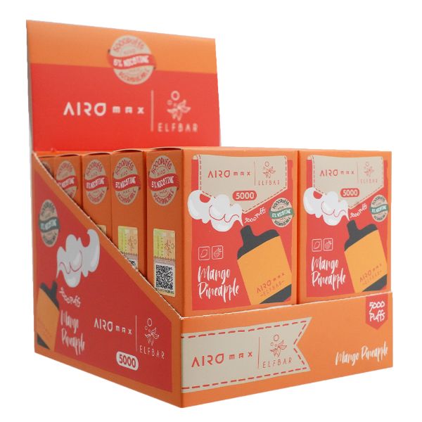 Elf Bar Airo Max 5000 Puffs Disposable 10 Pack Best Flavor Mango Pineapple