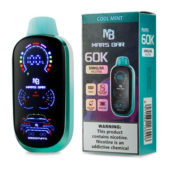 Mars Bar 60K Puff Disposable-Cool Mint-50mg-Single Disposable