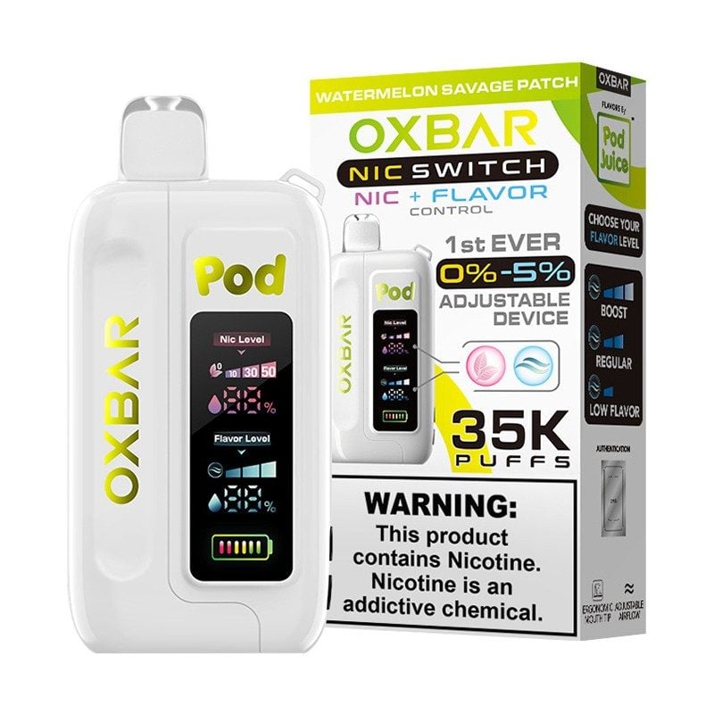 OXBAR Pod Juice NIC Switch 35,000 Puff Disposable Watermelon Savage Patch