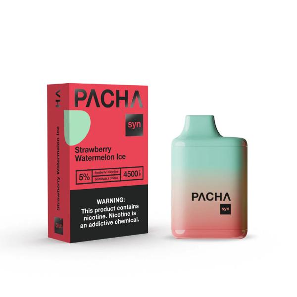 Pachamama Syn 4500 Puffs Rechargeable Vape Disposable 12mL 10 Pack Best Flavor Strawberry Watermelon Ice