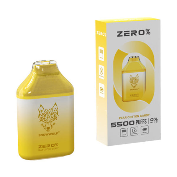 Snowwolf Zero 5500 Puffs 10-Pack Disposable Vape 14mL Best Flavor Pear Cotton Candy