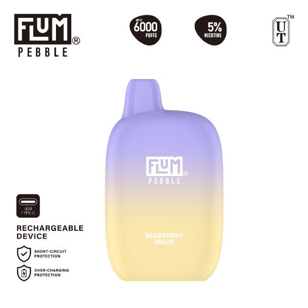 Flum Pebble 6000 Puffs Rechargeable Single Disposable Blueberry Melo