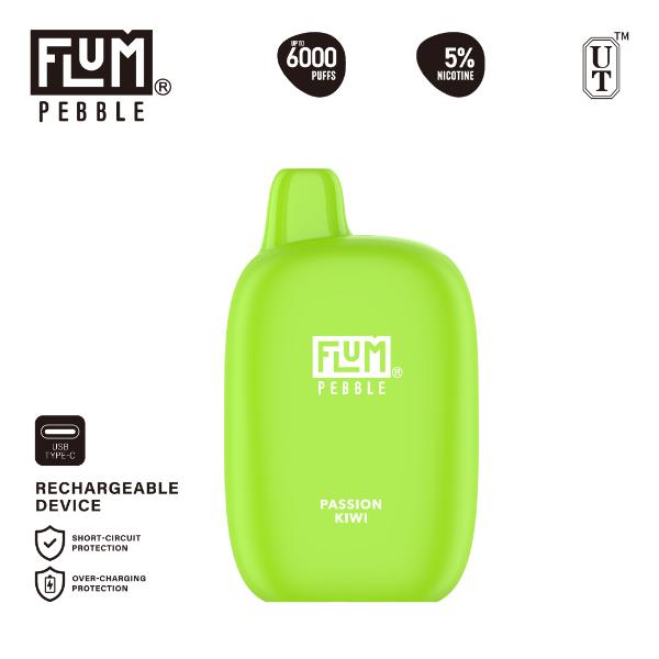 Flum Pebble 6000 Puffs Rechargeable Single Disposable Passion Kiwi