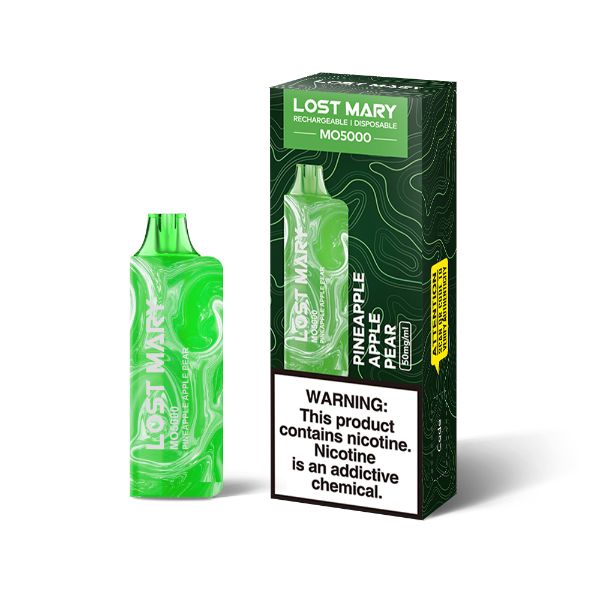 Lost Mary MO5000 5% Recharge Vape 5 Pack 13mL Best Flavor Pineapple Apple Pear