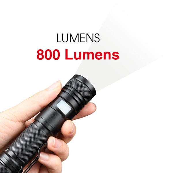 Pivoi 10W LED Tactical Rechargeable Flashlight with Clip