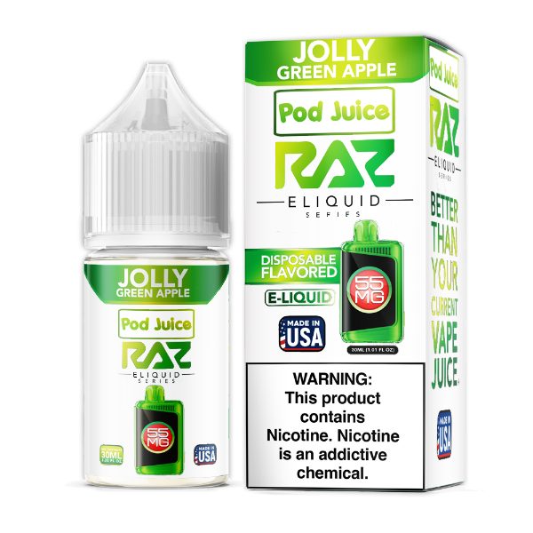 Pod Juice + RAZ Disposables Collab Salt E-Liquid 30mL Jolly Green Apple
