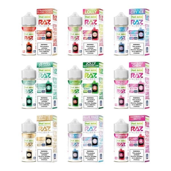 Pod Juice + RAZ Disposables Collab Freebase E-Liquid 100mL