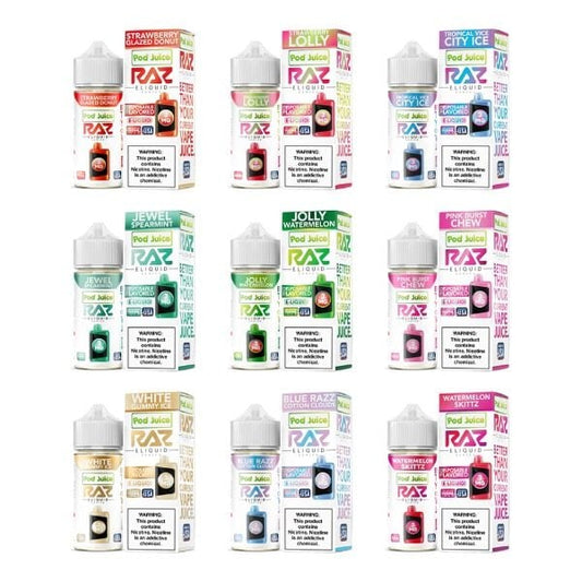 Pod Juice + RAZ Disposables Collab Freebase E-Liquid 100mL