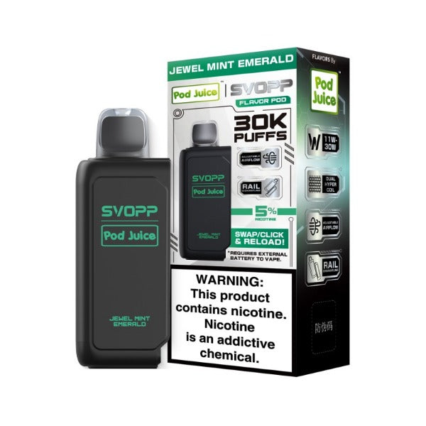 Pod Juice SVOPP 30,000 Puffs Disposable (Pod Only) - Jewel Mint Emerald