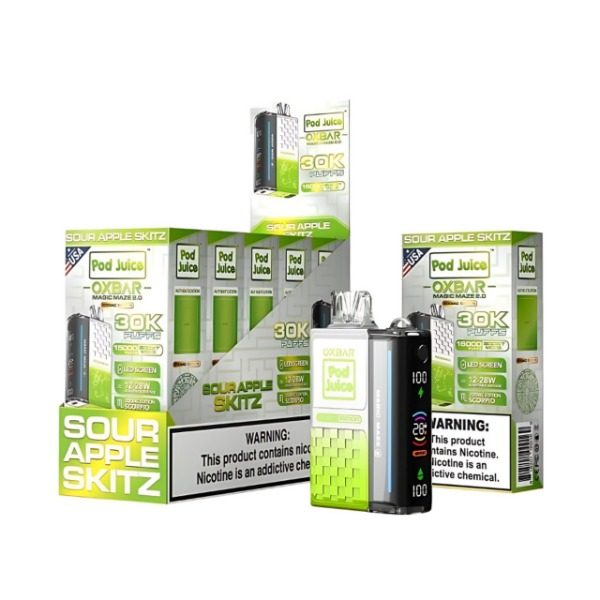 Pod Juice x OXBAR Magic Maze 2 30000 Puffs Rechargeable Disposable - Sour Apple Skitz