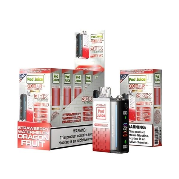 Pod Juice x OXBAR Magic Maze 2 30000 Puffs Rechargeable Disposable - Strawberry Watermelon Dragonfruit
