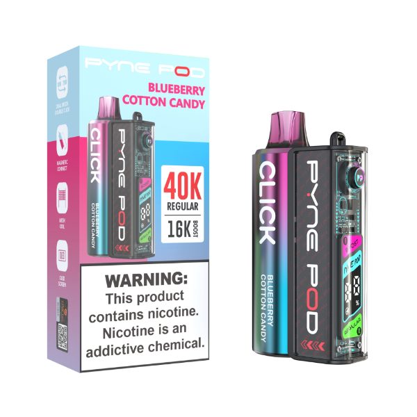 Pyne Pod Click 40,000 Puffs Disposable Kit Blueberry Cotton Candy