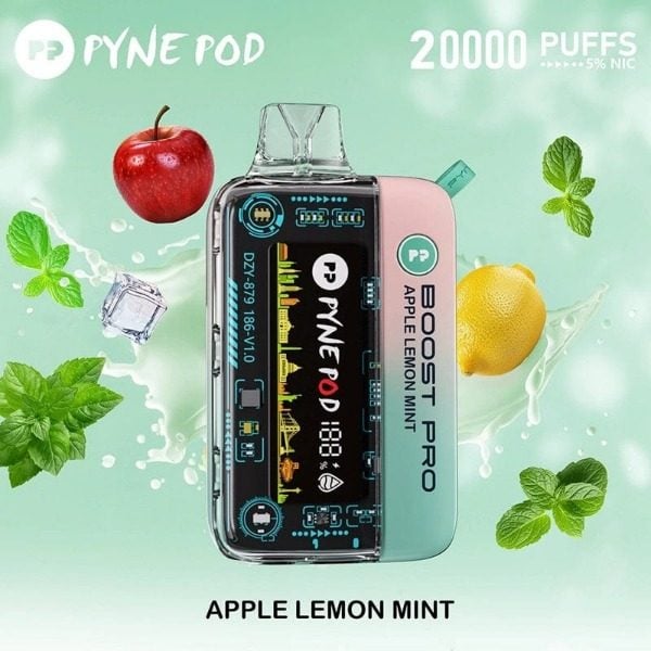 Pyne Pod Boost Pro 20000 Puffs Rechargeable Disposable - Apple Lemon Mint