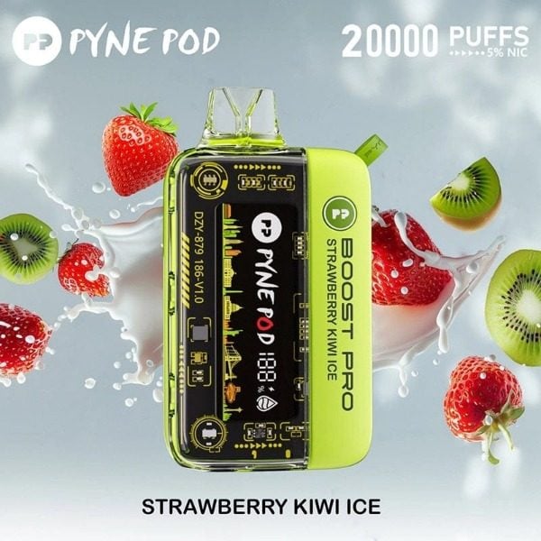 Pyne Pod Boost Pro 20000 Puffs Rechargeable Disposable - Strawberry Kiwi Ice