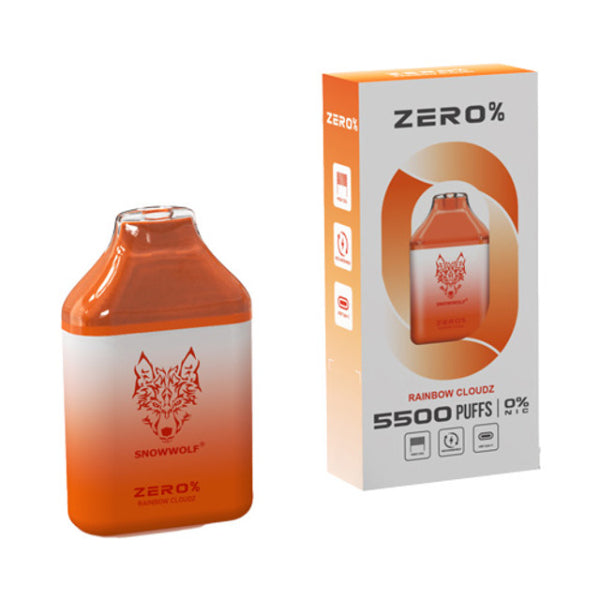 Snowwolf Zero 5500 Puffs 10-Pack Disposable Vape 14mL Best Flavor Rainbow Cloudz
