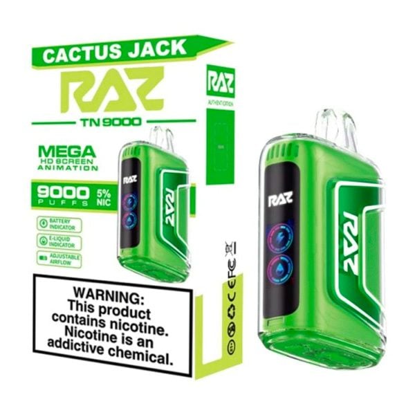 RAZ TN9000 9000 Puffs Disposable Cactus Jack Packaging