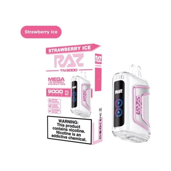 RAZ TN9000 9000 Puffs Disposable Strawberry Ice Packaging