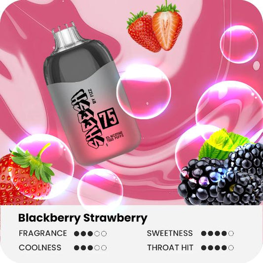 Sheesh75 by Fizz 7500 Puffs Disposable Vape 17mL Best Flavor Blackberry Strawberry
