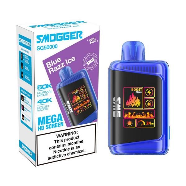 Smogger SG50000 Puff Disposable-Blue Razz Ice-Single Disposable-5%-24mL