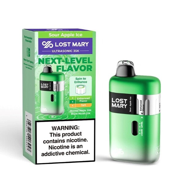 Best Deal Lost Mary Ultrasonic 35,000 Puffs Disposable - Sour Apple Ice
