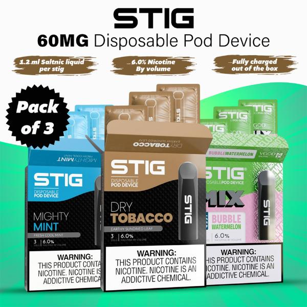 STIG 60MG Disposable Pod Device | Pack of 3