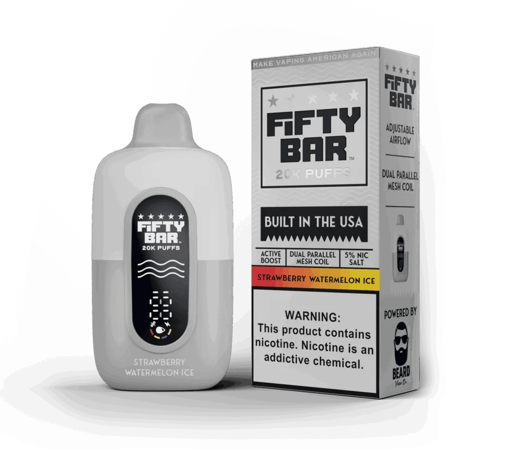 Fifty Bar V2 20,000 Puff Disposable-Single Disposable-Strawberry Watermelon Ice-50mg