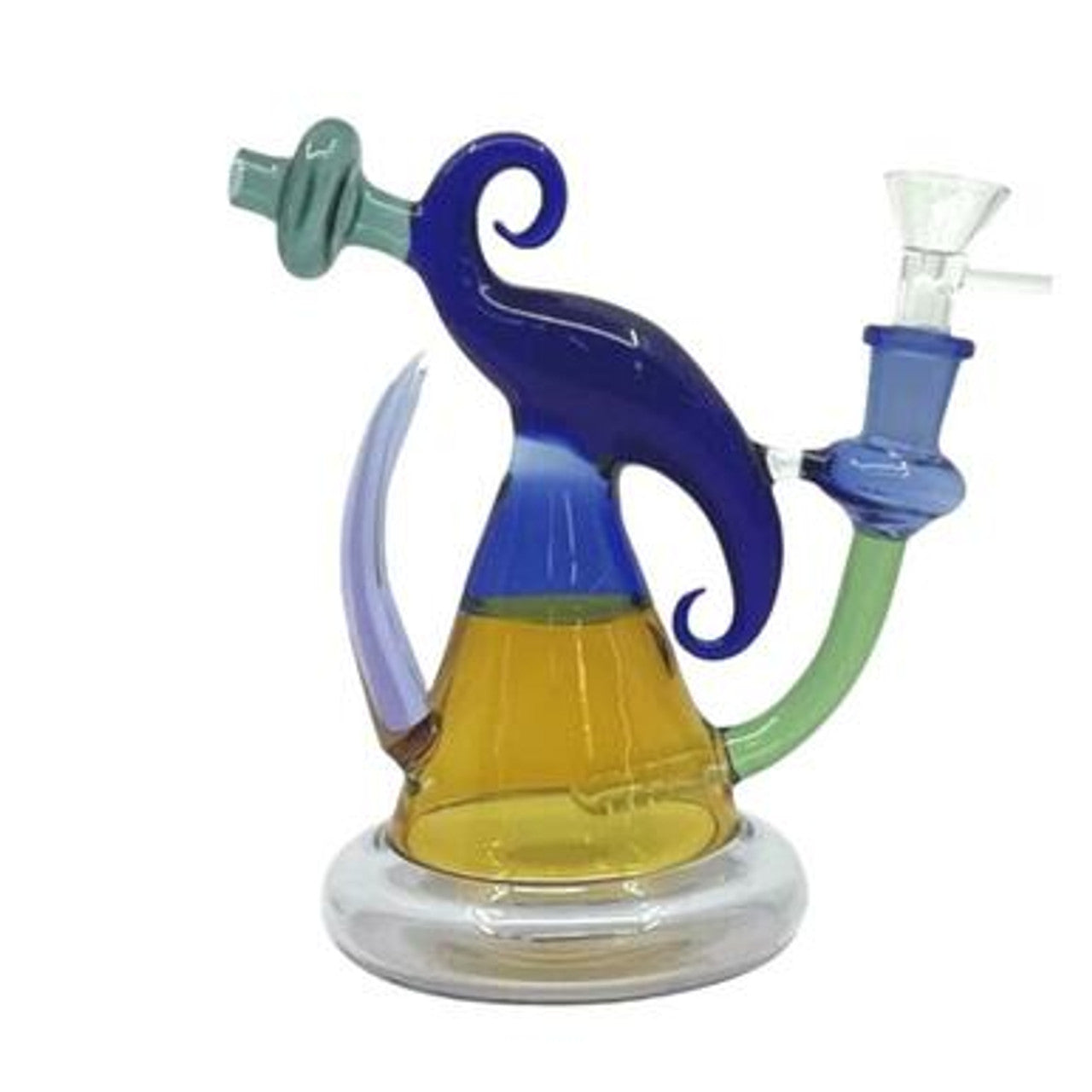 7" Multiple Colors Horn Glass Water Pipe