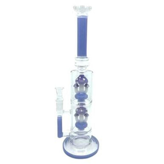 14.5" Stacked Glass Water Pipe With Mushroom Percolator