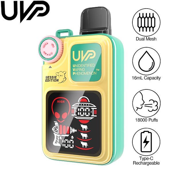 UVP Bessie Edition 18K Puff Rechargeable Vape 16mL $55.00 eLiquid.com UVP Bessie Edition 18K Puff Rechargeable Vape 16mL $55.00 eLiquid.com