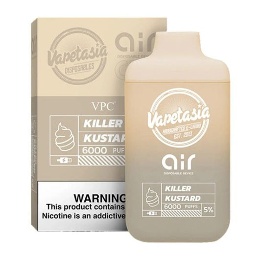 Vapetasia x Air 6000 Puffs Rechargeable Vape Disposable 11mL Best Flavor Killer Kustard