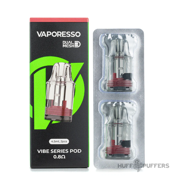 Vaporesso Vibe Dual Mesh Replacement Pods 2-Pack-2-Pack-0.8 ohm-4.5mL