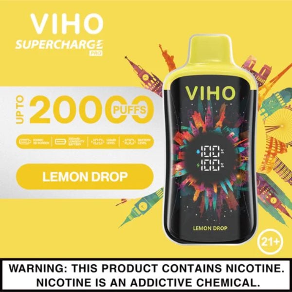 VIHO Supercharge Pro 20,000 Puffs Disposable Lemon Drop