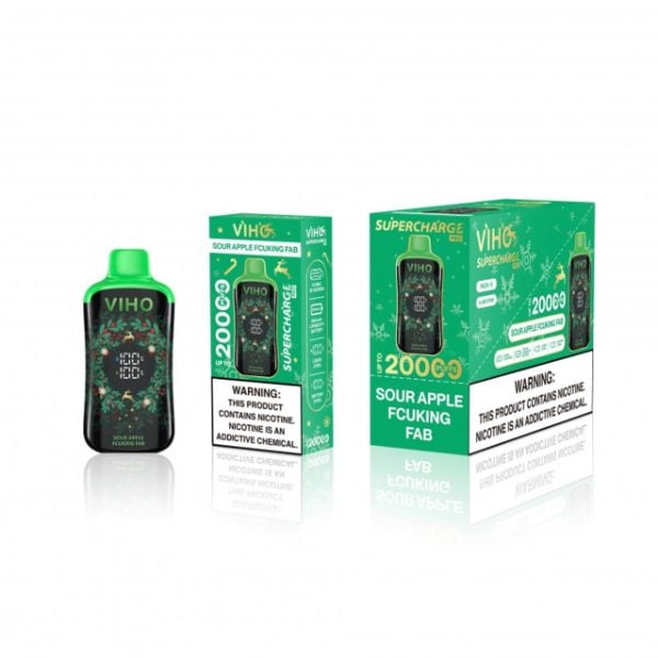 VIHO Supercharge Pro 20,000 Puffs Disposable Sour Apple Fcuking Fab