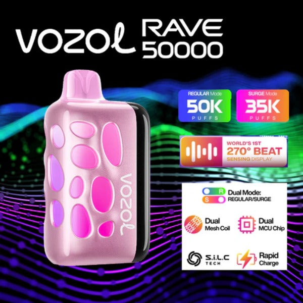 Vozol Rave 50,000 Puffs Disposable - Watermelon Ice
