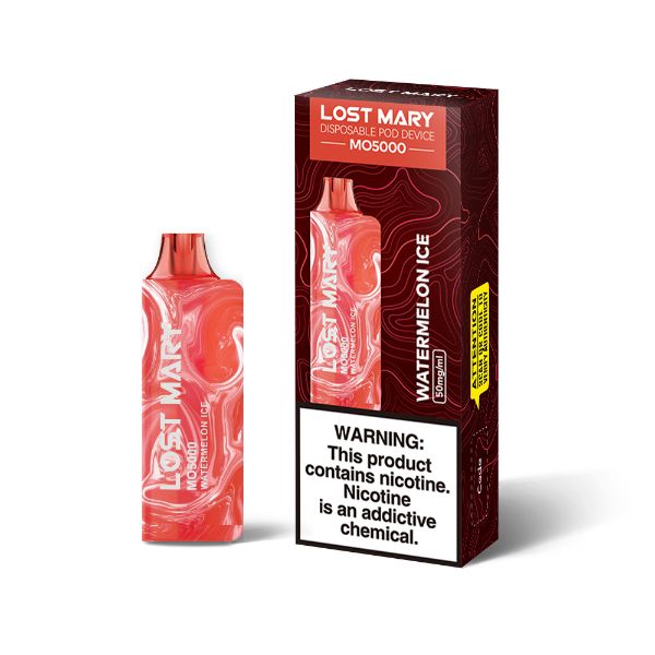 Lost Mary MO5000 5% Recharge Vape 5 Pack 13mL Best Flavor Watermelon Ice