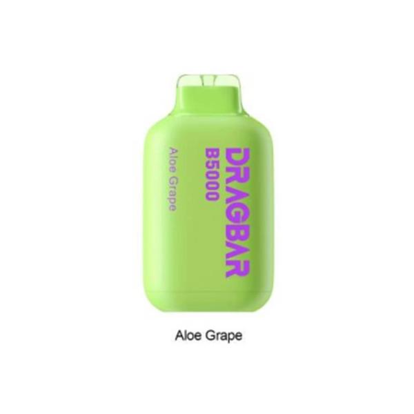 ZoVoo DragBar 5000 Puffs Disposable Vape 5 Pack 13mL Best Flavor Aloe Grape