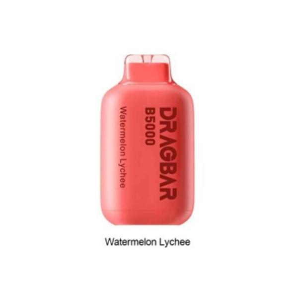 ZoVoo DragBar 5000 Puffs Disposable Vape 5 Pack 13mL Best Flavor Watermelon Lychee
